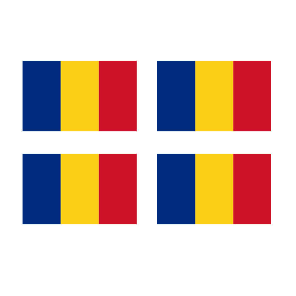 Romania Flag Temporary Tattoos (4 Pack) Waterproof Non-Toxic Easy Apply body art