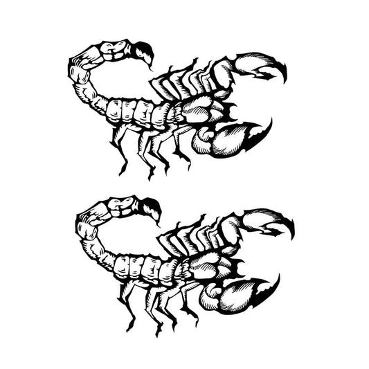 Set of 2 x mini Scorpions Temporary Tattoos | Arachnid Design | Waterproof