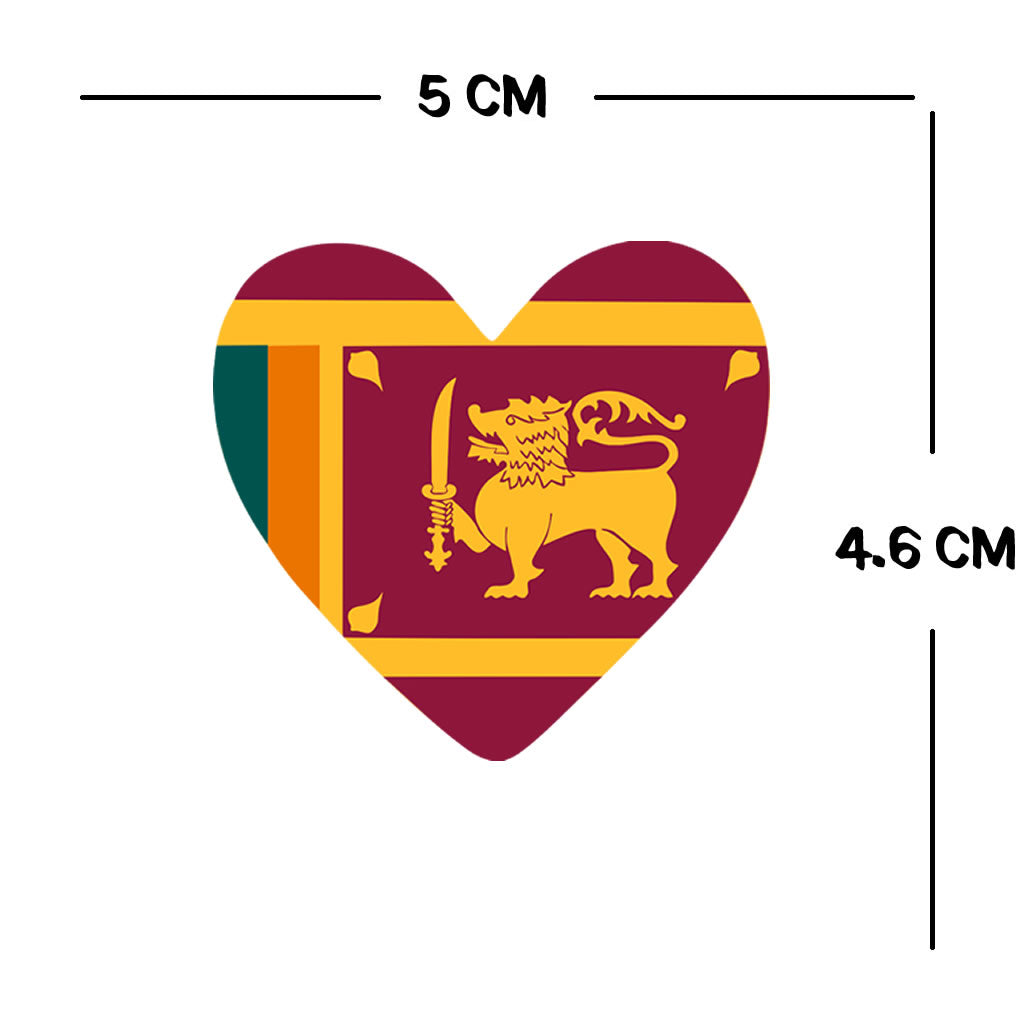 2 x  Sri Lanka Flag Heart Temporary Tattoo Sri Lankan Team support body art