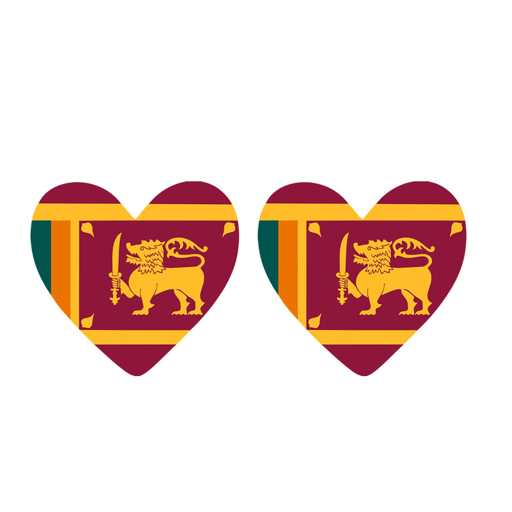 2 x  Sri Lanka Flag Heart Temporary Tattoo Sri Lankan Team support body art