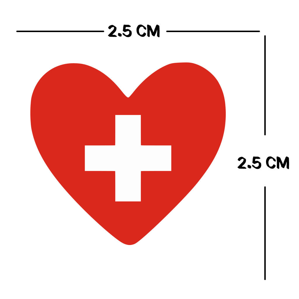 4 X Swiss flag Heart Iron on transfer