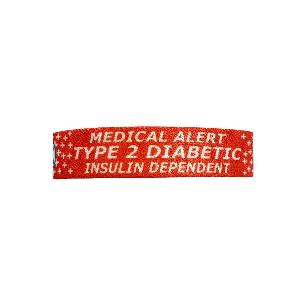 Set of Type 2 Diabetic elastic Wrist band wristband / Key tag gift diabetes