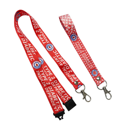Set of Type 2 Diabetic Lanyard / Key tag gift SET diabetes insulin dependent