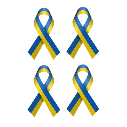 Set of 4 x UKRAINE Flag ribbon Iron on DIY Screen Print Transfer patch for fabric Resistance