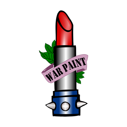 War Paint Temporary Tattoo Lasts 1 week girl gang power lipstick studs