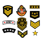 Set of 8 Iron on Army Screen Print Transfers for Fabrics Machine Washable Military Air force Navy SAS Special Forces patch