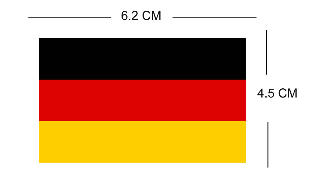 Set of 2 GERMANY Flag Iron on Screen Print Transfers for Fabrics Machine Washable German Deutschland Flag patch