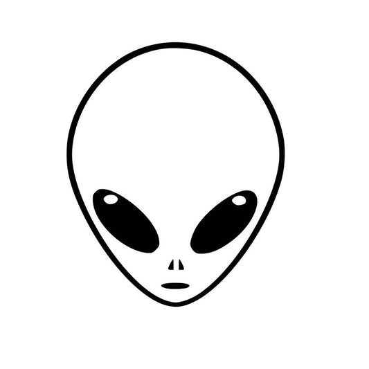 Set of 2 Alien Head Screen Print IRON ON Transfers for Fabrics Machine Washable ET ufo patch