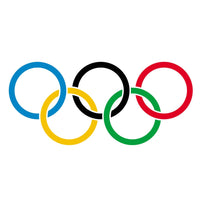 Set of 2 x Olympic Rings Screen Print Iron on Transfers for Fabrics Machine Washable Olympics Olympic Games patch