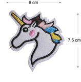 Set of 3 Unicorn Iron / Sew On Embroidered Patch Rainbow Badge Embroidery