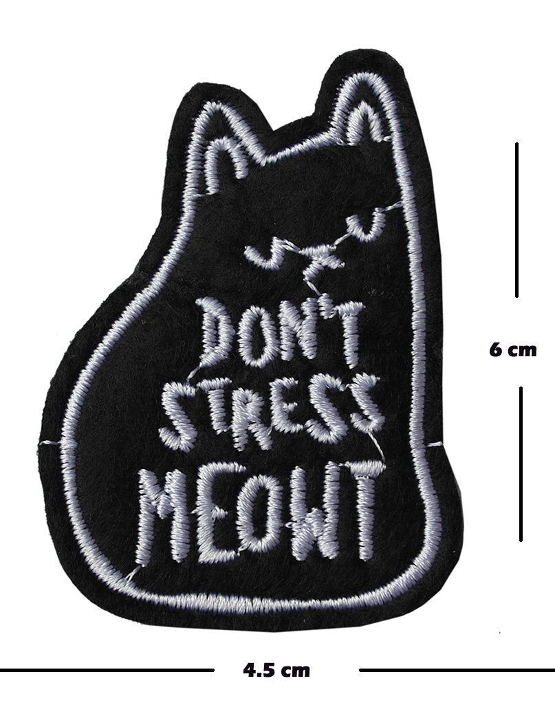 Set of 3 Cats Rose Iron / Sew On Embroidered Patch Cat Badge Feline Embroidery