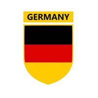Set of 2 x Germany Team Crest Iron on Screen Print Transfers for Fabrics Machine Washable German Flag Crest patch