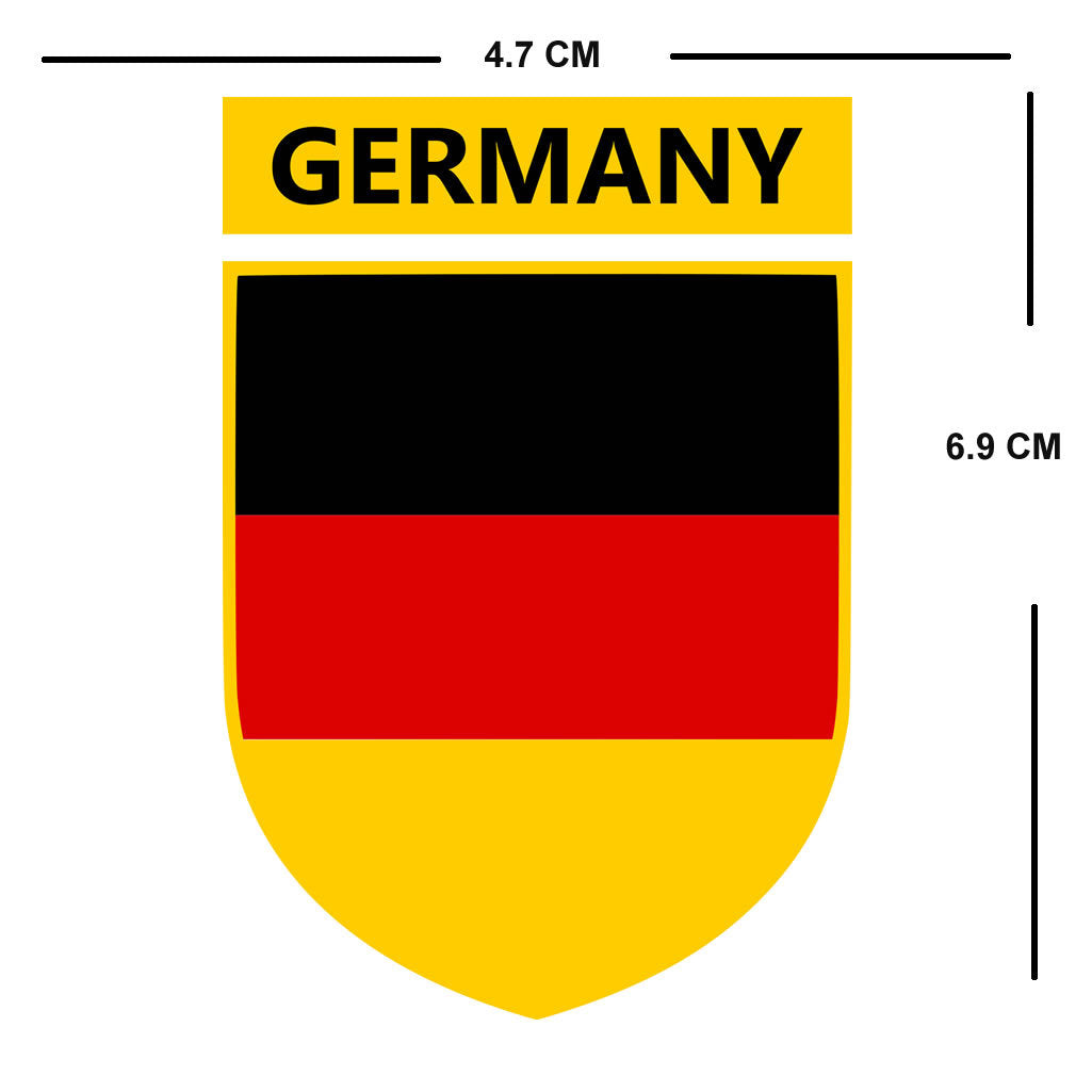 Set of 2 x Germany Team Crest Iron on Screen Print Transfers for Fabrics Machine Washable German Flag Crest patch