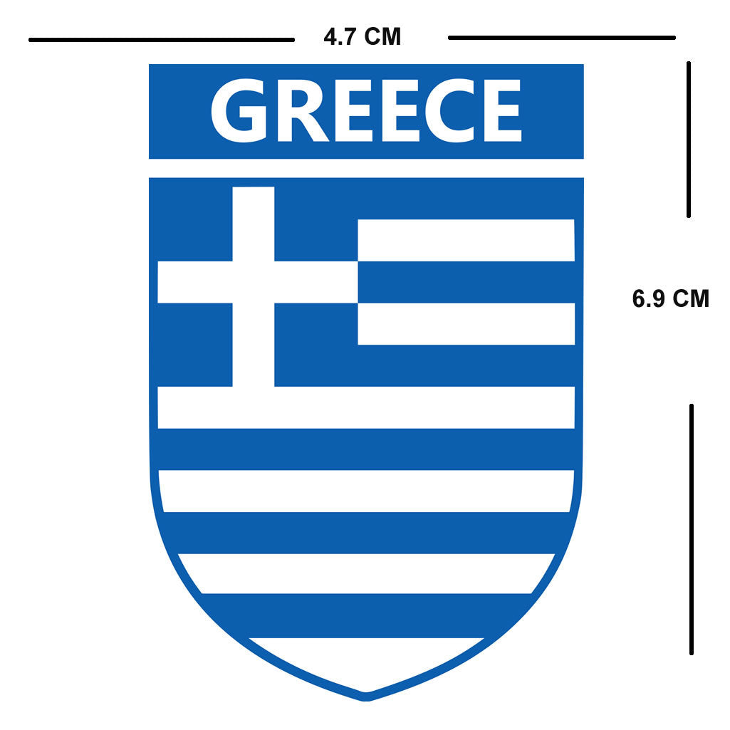 Set of 2 x Greece Team Crest Iron on Screen Print Transfers for Fabrics Machine Washable Greek Flag Crest patch
