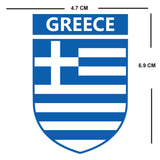 Set of 2 x Greece Team Crest Iron on Screen Print Transfers for Fabrics Machine Washable Greek Flag Crest patch