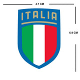 Set of 2 x Italy Team Crest Iron on Screen Print Transfers for Fabrics Machine Washable Italian Flag Crest patch