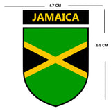 Set of 2 x Jamaican Team Crest Iron on Screen Print Transfers for Fabrics Machine Washable Jamaica  Flag Crest patch