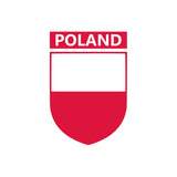 Set of 2 x Poland Team Crest Iron on Screen Print Transfers for Fabrics Machine Washable Polish Flag Crest patch