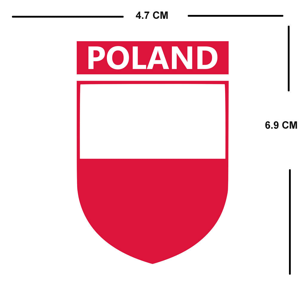 Set of 2 x Poland Team Crest Iron on Screen Print Transfers for Fabrics Machine Washable Polish Flag Crest patch