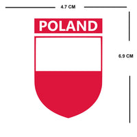 Set of 2 x Poland Team Crest Iron on Screen Print Transfers for Fabrics Machine Washable Polish Flag Crest patch