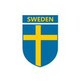 Set of 2 x SwedenTeam Crest Iron on Screen Print Transfers for Fabrics Machine Washable Swedish Flag Crest patch