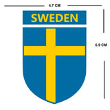 Set of 2 x SwedenTeam Crest Iron on Screen Print Transfers for Fabrics Machine Washable Swedish Flag Crest patch