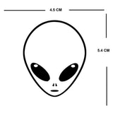 Set of 2 Alien Head Screen Print IRON ON Transfers for Fabrics Machine Washable ET ufo patch