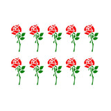 Set of 10 Roses Iron on Screen Print Transfers for Fabrics Machine Washable Rose patch