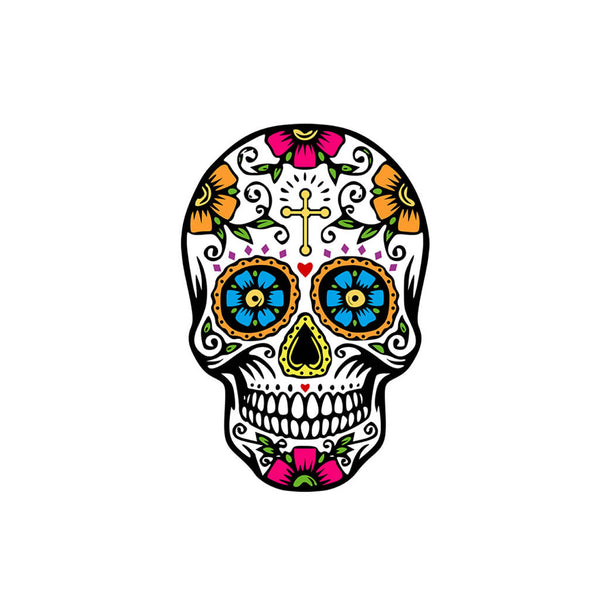 Set of 2 Suger Skull DIY IRON ON Screen print Patch for fabric transfer Calavera Machine Washable Day of the Dead All Souls' Day