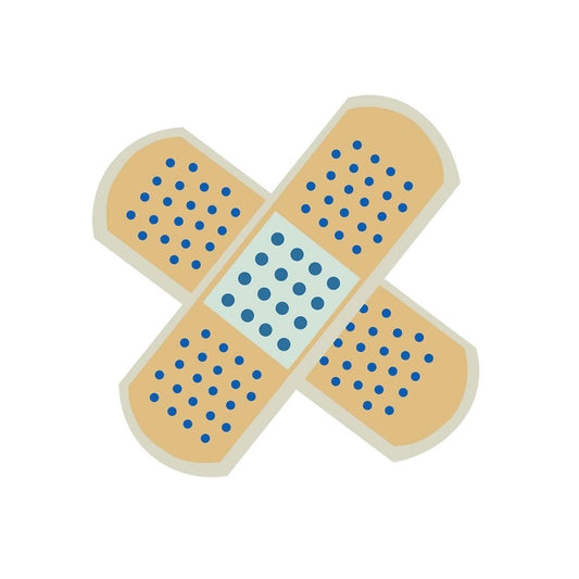 Set of 2 Band aid Iron on Screen print Patch for fabric transfer Machine Washable medical Plaster Adhesive bandage