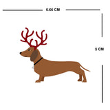Set of 5 Christmas dachshund Iron on Screen Print Transfers for Fabrics Machine Washable Dog patch