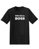 KIDS The Real Boss print unisex print Tshirt Top crew neck T-shirt