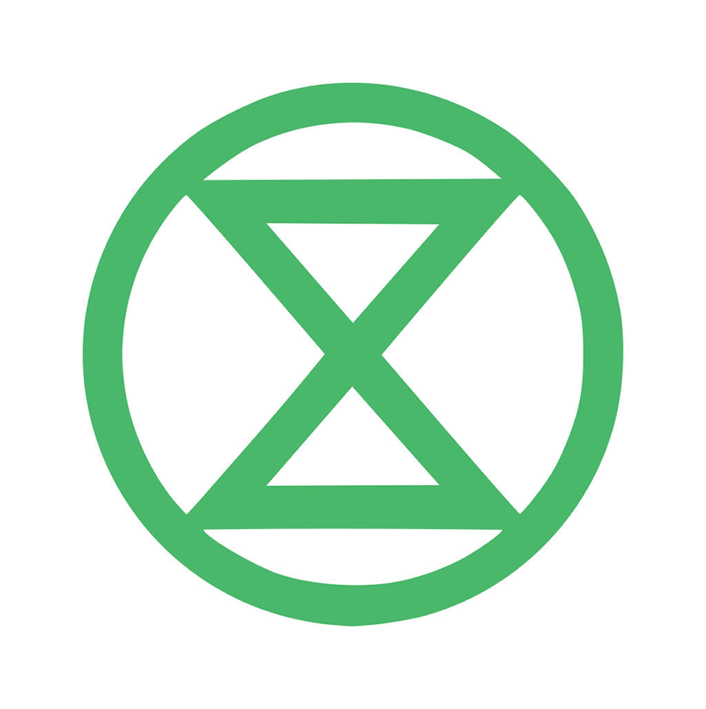 Set of 2 Extinction Rebellion Logo Iron on Screen Print Transfers for Fabrics Machine Washable patch