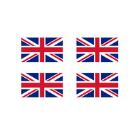 Set of 4 UK Flag Temporary Tattoo Waterproof United Kingdom union jack GB Team for country support six nations,rugby, football,cricket