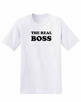 KIDS The Real Boss print unisex print Tshirt Top crew neck T-shirt
