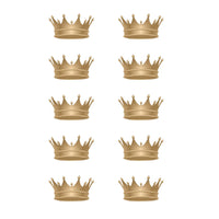 Set of  10 Crowns Temporary Tattoo Waterproof Golden Royal princess prince Crown