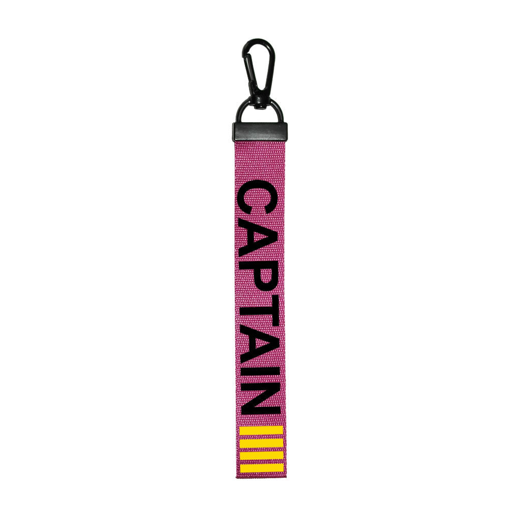 Captain Key Chain Key ring Luggage Custom Name Text Tag Commander Zipper Pull