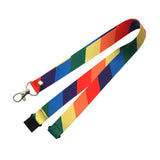 Rainbow Lanyard neck strap, ID HOLDER included Safety Breakaway Clip UK Stock
