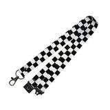 Checkered Flag Lanyard - neck strap, ID HOLDER Safety breakaway clip Racing