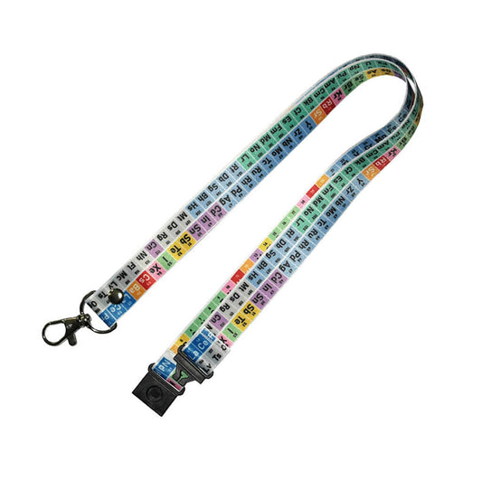 Periodic table print Lanyard neck strap, ID HOLDER included Safety Breakaway Clip UK Stock