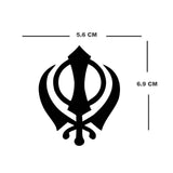 Khanda Iron on Screen Print patch for fabric Machine Washable Sikh symbol