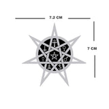 Gothic Star Iron on Screen Print patch for fabric Machine Washable Pentagram
