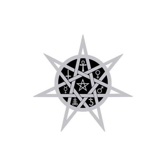 Gothic Star Iron on Screen Print patch for fabric Machine Washable Pentagram