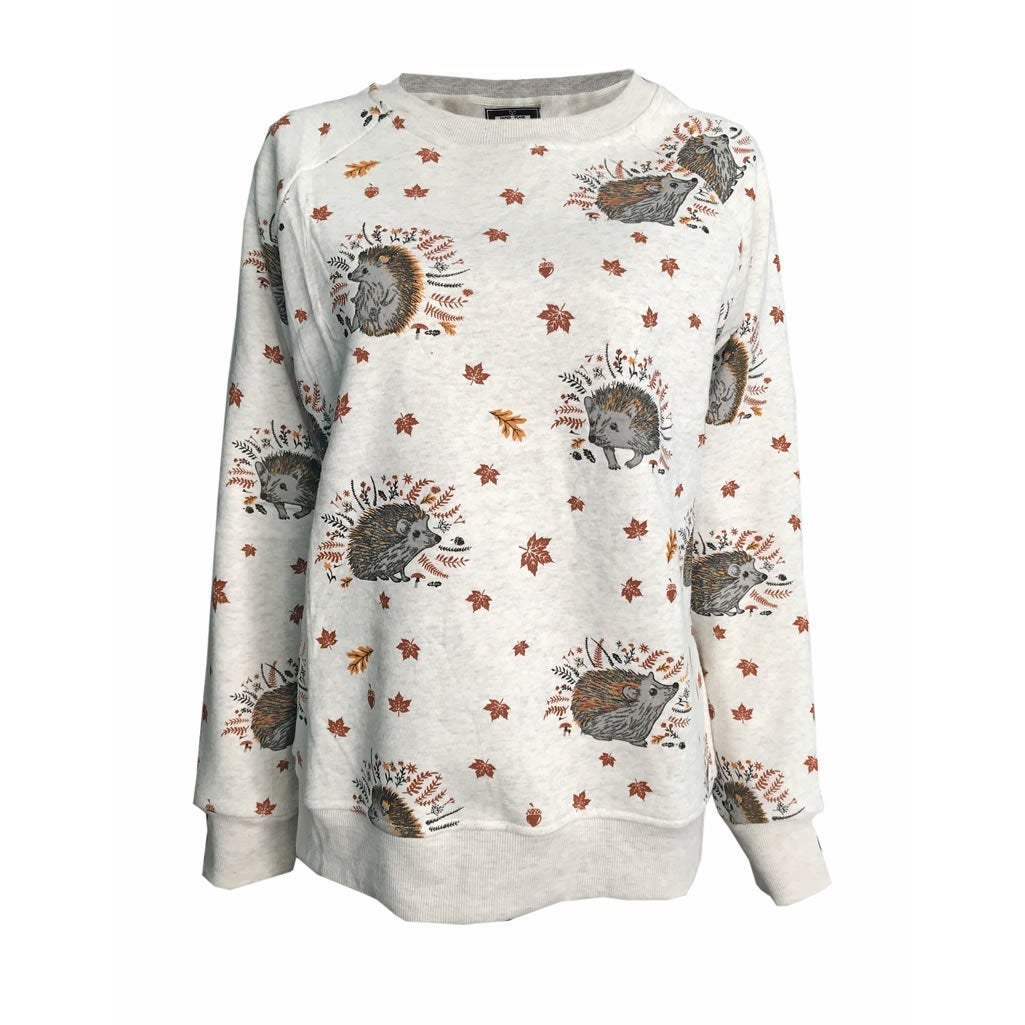 Hedgehog print crew neck unisex Sweatshirt top Christmas Jumper  Xmas Holiday top